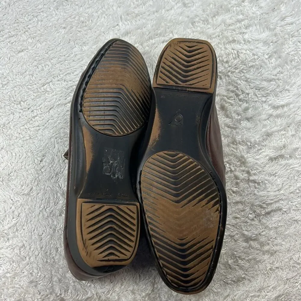 Vintage 80s French Shriner tassel loafers‎ chocolate brown dress shoes, 10.5